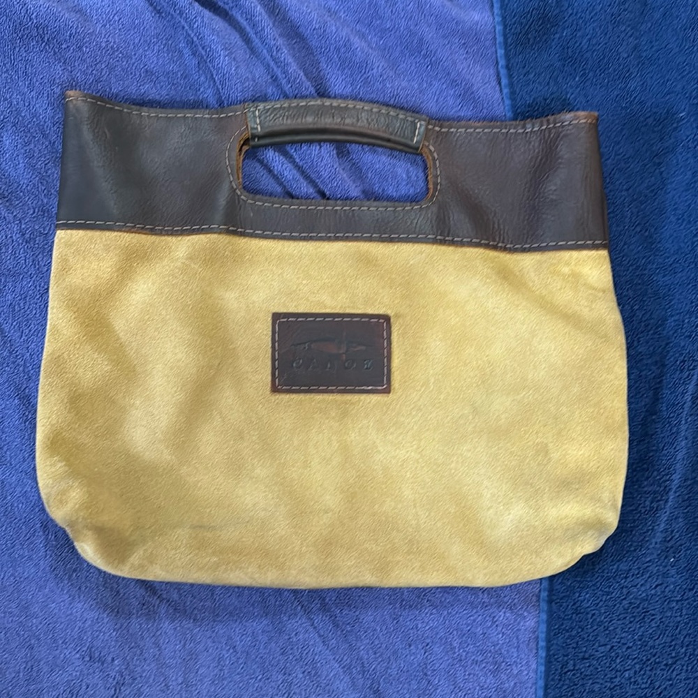 USA made Canoe leather mini tote clutch purse handbag